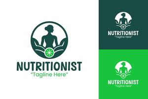 Unique and Fresh Nutritionist Logo with Green Color Scheme for Health and Fitness Branding vector