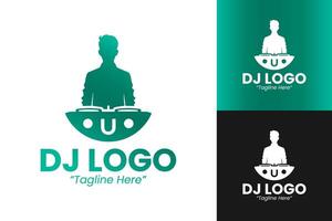 Creative DJ Logo Design with Iconic Music Symbol and Color Scheme vector