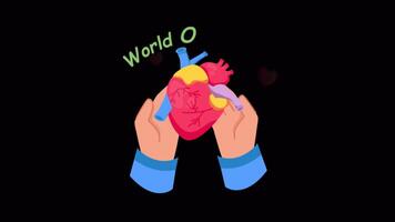 Organ Donation 2D Flat Animations on Transparent background video