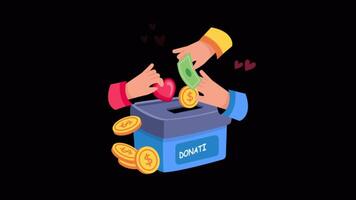 Crowd Funding 2D Flat Animations on Transparent background video