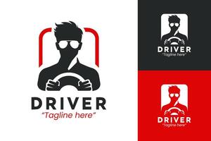 Dynamic Driver Logo with Speedometer and Steering Wheel for Car and Delivery Businesses vector