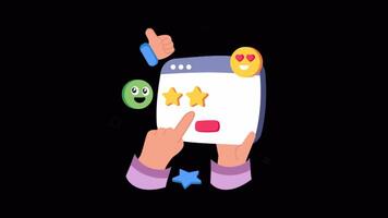 Customer Satisfaction 2D Flat Animations on Transparent background video