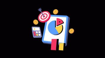 Financial Planning 2D Flat Animations on Transparent background video