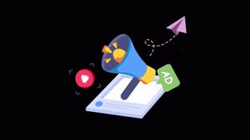 Advertising 2D Flat Animations on Transparent background video
