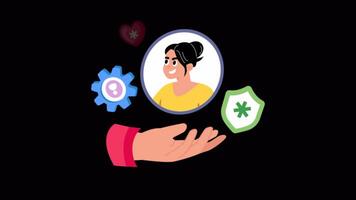 Social Security 2D Flat Animations on Transparent background video