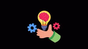 chuva de ideias 2d plano animações em transparente fundo video