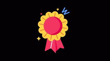 Badge 2D Flat Animations on Transparent background video
