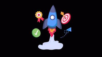 Startup 2D Flat Animations on Transparent background video