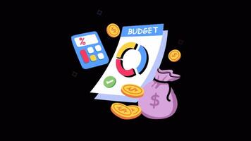 Budgeting 2D Flat Animations on Transparent background video