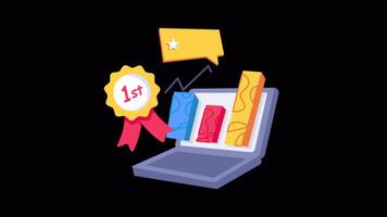 Winning Graph 2D Flat Animations on Transparent background video
