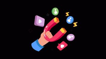 Customer Engagement 2D Flat Animations on Transparent background video