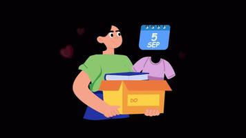 Charity Event 2D Flat Animations on Transparent background video