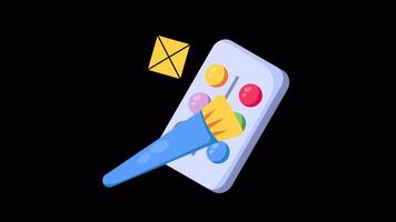 Color Palette Combination 2D Flat Animations on Transparent background video