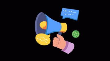 Marketing Communication 2D Flat Animations on Transparent background video