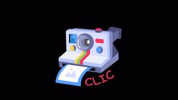 Instant Camera 2D Flat Animations on Transparent background video