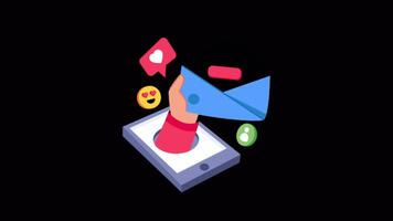 Received Feedback Email 2D Flat Animations on Transparent background video