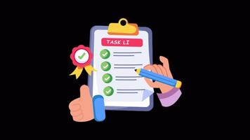 Approved Task list 2D Flat Animations on Transparent background video