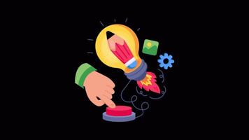 Design Startup Launch 2D Flat Animations on Transparent background video