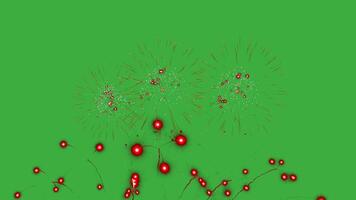 Spectacular Fireworks Display on green screen chromakey background Celebrating Independence Day on 4th of July 2025, Perfect for New Year 2026 Festivities With Slow-Motion Effects and Vibrant Colors video