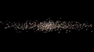 Abstract Animation Stream of Bright Glowing Colorful Particles Falling Downwards on Black Background Dynamic Digital Light Effect video