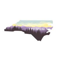 North Carolina Forest and Mountain Scenery Perfect for Print, Apparel, etc vector
