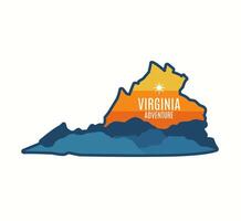 Virginia Forest, Mountain and Sunset Perfect for Print, Apparel, etc vector
