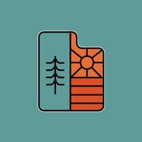 Badge of Utah State, Tree, Sun and Earth Perfect for Sticker, etc vector