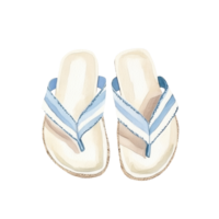 Stylish casual flip flops with blue and white stripes perfect for summer outings and beach days png