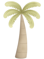 Tall palm tree stands alone against a bright background in a simple design representing tropical vibes png