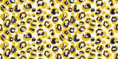 Bright leopard-inspired pattern with abstract spots in yellow and black shades. Bold, modern design animal print perfect for fashion, textiles, digital art, and artistic creative branding projects. vector