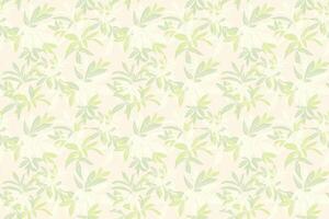 Seamless pattern with tropical leaves in pastel green and mint on a light background. Stylish botanical design for fabric, print, packaging, wallpapers, fashion projects vector