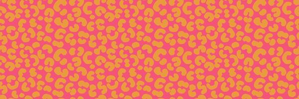 Seamless pattern with abstract yellow leopard spots on a vivid coral pink background. Bold and playful animal print design for fashion, kid swear, textiles vector
