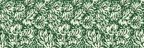 Seamless floral pattern with abstract hand drawn petals on a deep green background. Aesthetic modern design inspired by nature, perfect for textiles, wallpapers, packaging, branding vector