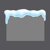 Gray blank frozen banner with snow illustration on gray background vector