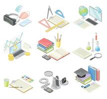 Various educational and digital learning tools vector