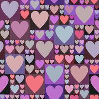 Seamless heart pattern with twilight colors and moody square background in gothic romantic palette vector