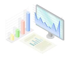 Graphs and charts for data analysis vector