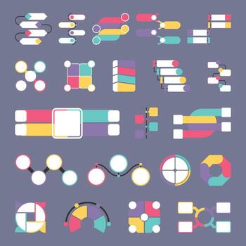 Set of Blank Infographic with different style collection vector