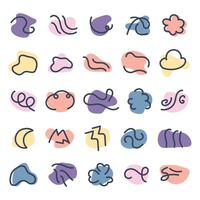 Random cute organic shape element bundle vector