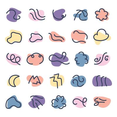 Random cute organic shape element bundle