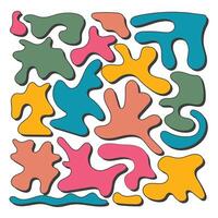 Abstract Groovy retro shapes collection vector