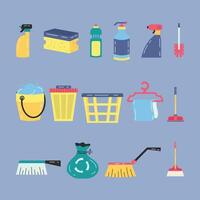 Set of Cleaning Service Tools Collection vector