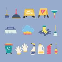 Cleaning Service Tools Collection vector