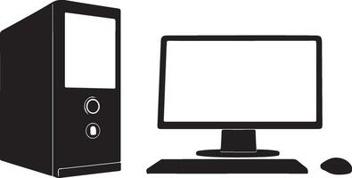 Minimal desktop computer silhouette in format vector