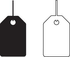 Minimalist Price Tag Silhouette for E-commerce Designs on White Background vector