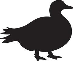 Graceful duck silhouette in side view for wildlife-themed design vector