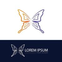 Decorative butterfly symbol with floral ornaments and smooth shapes vector