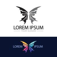 Creative abstract butterfly emblem with gradient wings and soft lines vector
