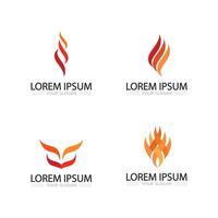 Abstract fire flame logo design with modern style for microstock icons vector