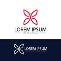 Minimalist butterfly logo icon in modern flat and elegant style vector